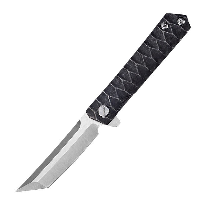Damascus Folding Knife – D2 Steel Tanto Blade Bearing System Pocket Clip EDC Camping variant image - product view 13
