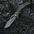 Damascus Folding Knife – Nightflare VG10 EDC with Titanium Carbon Fiber Handle variant image