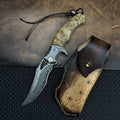 Damascus Folding Knife – Shadowfang VG10 Steel with Hardwood Handle EDC variant image