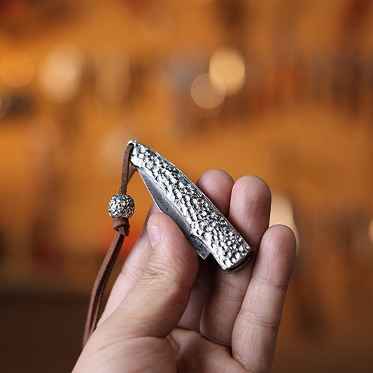 Damascus Folding Knife – Steel Pocket Compact Keychain EDC Collector detail image - detail view 4