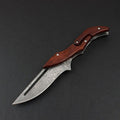 Damascus Folding Knife – Steel Pocket Mechanical Lock Camping EDC Collector variant image