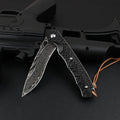 Damascus Folding Knife – VG10 Ebony Handle Artisan EDC Collector Outdoor Pocket product image