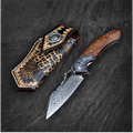 Damascus Folding Knife – VG10 Steel Ironwood Handle Wave Pattern EDC Collector product image