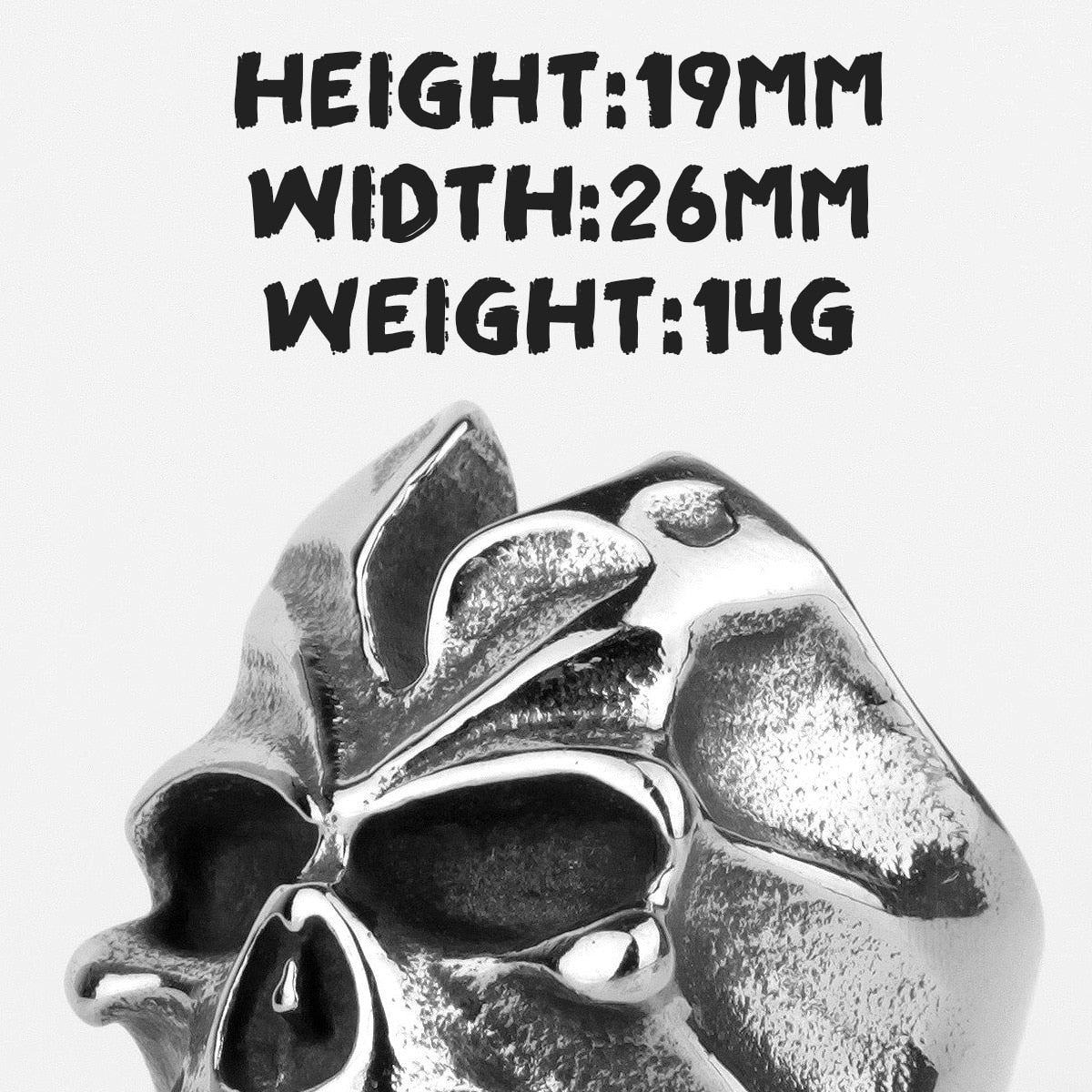Devil Tooth Skull Ring – Busted Gothic Punk Biker for Alternative Styling, Collecting detail image - detail view 6