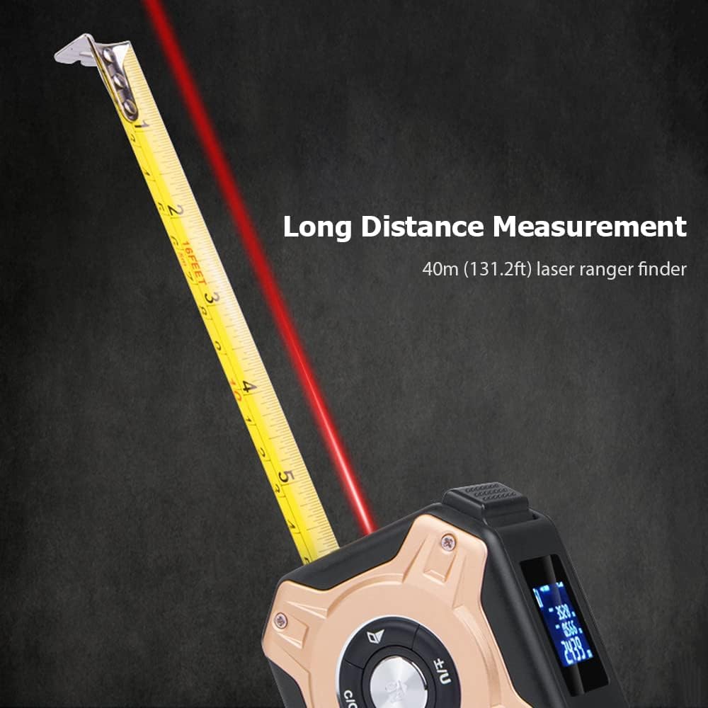 Digital Measuring Tool – Laser Tape Measure 2-in-1 135ft USB Rechargeable Construction DIY detail image - detail view 10
