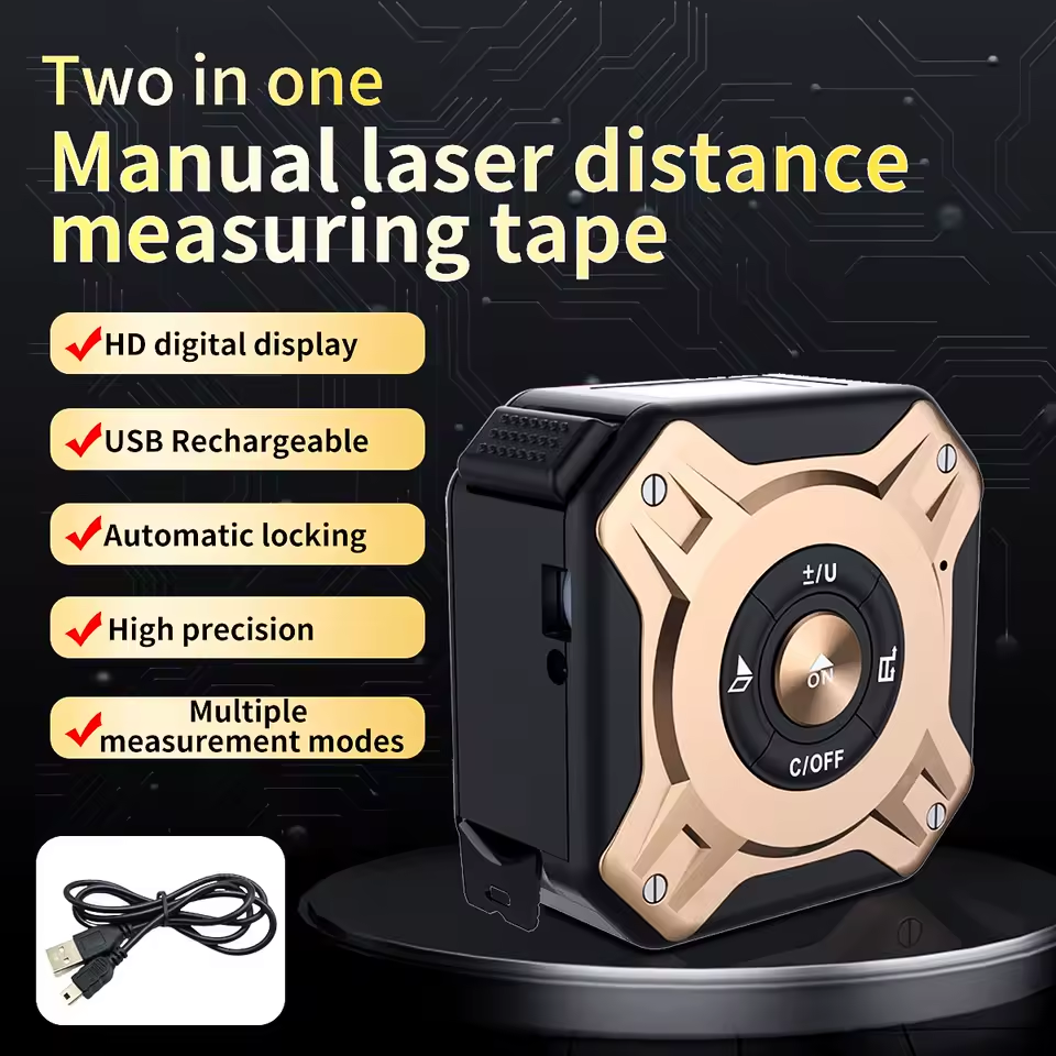 Digital Measuring Tool – Laser Tape Measure 2-in-1 135ft USB Rechargeable Construction DIY variant image