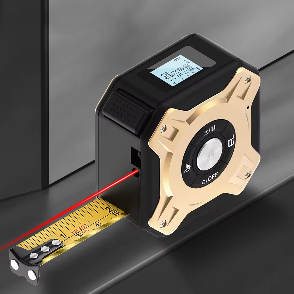Digital Measuring Tool – Laser Tape Measure 2-in-1 135ft USB Rechargeable Construction DIY product image