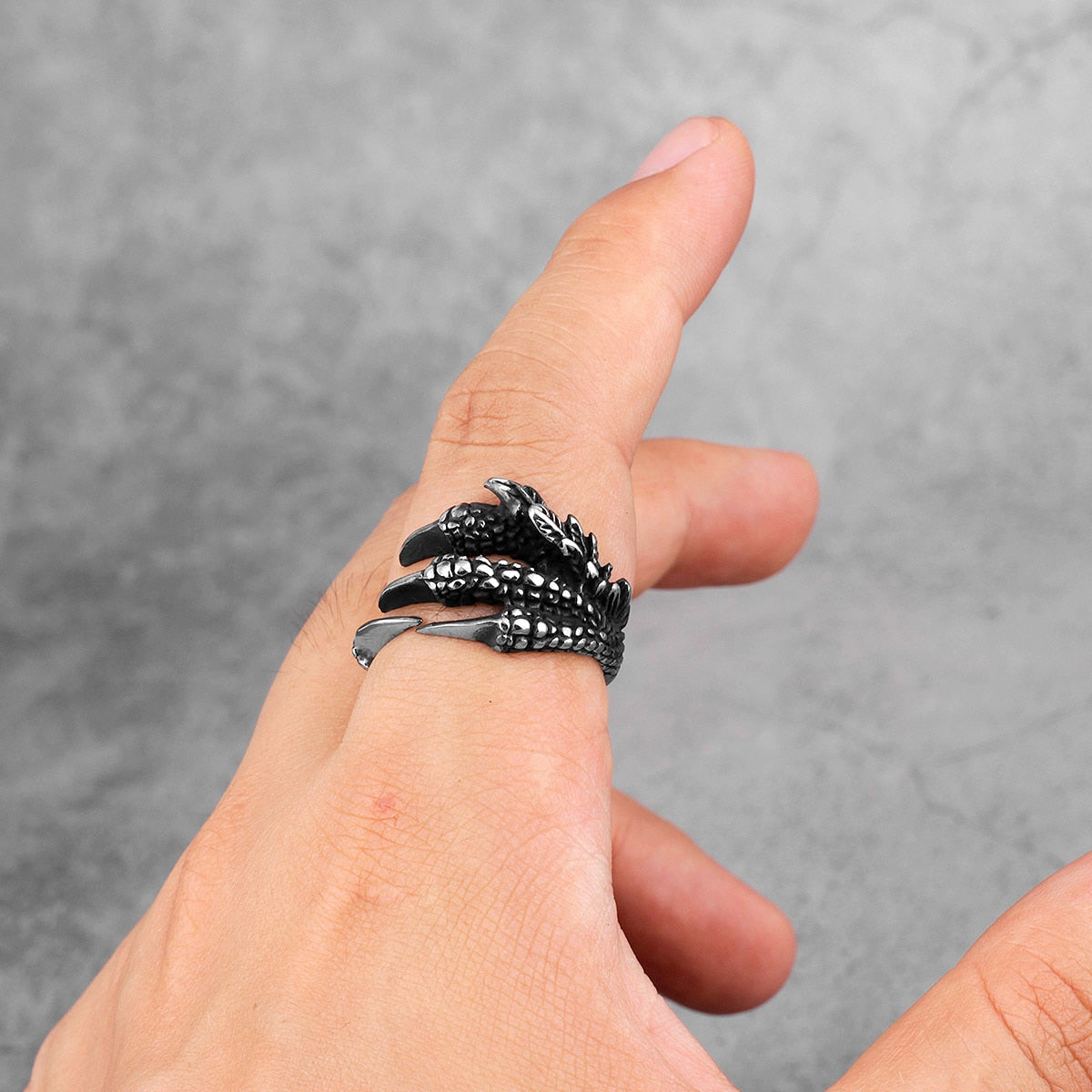 Dragon Claw Ring – Gothic Fantasy Punk Hip Hop Biker Statement detail image - detail view 3