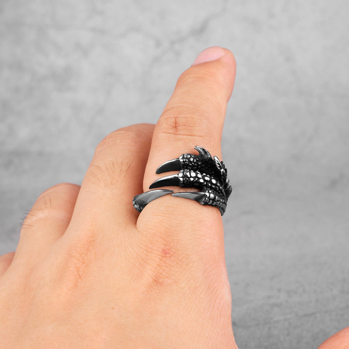 Dragon Claw Ring – Gothic Fantasy Punk Hip Hop Biker Statement detail image - detail view 4
