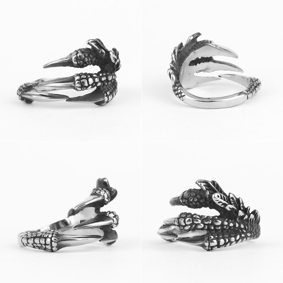 Dragon Claw Ring – Gothic Fantasy Punk Hip Hop Biker Statement detail image - detail view 5