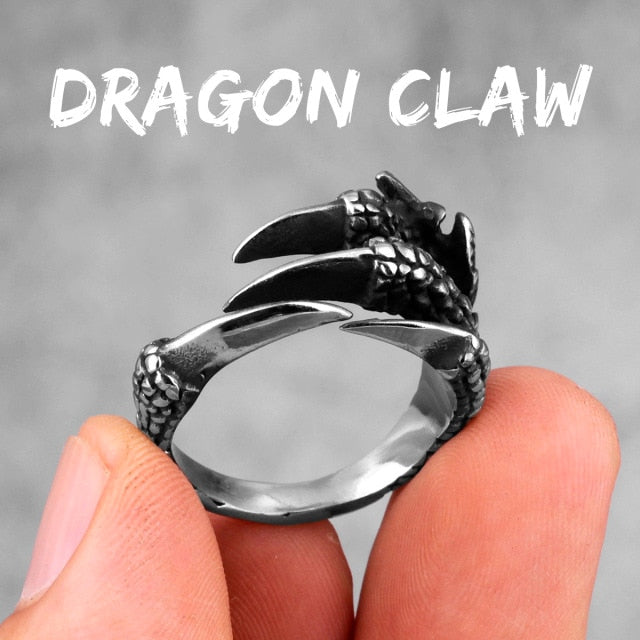 Dragon Claw Ring – Gothic Fantasy Punk Hip Hop Biker Statement detail image - detail view 7