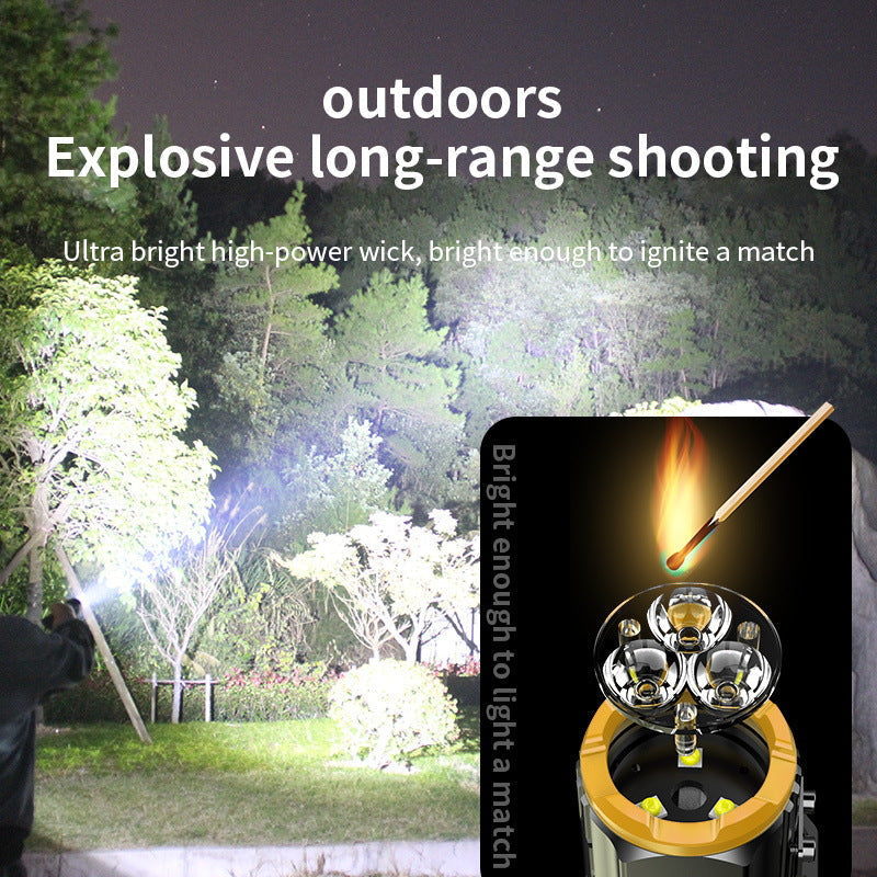 EDC Flashlight Triple LED Magnetic Waterproof Pocket Clip Compact Camping Torch