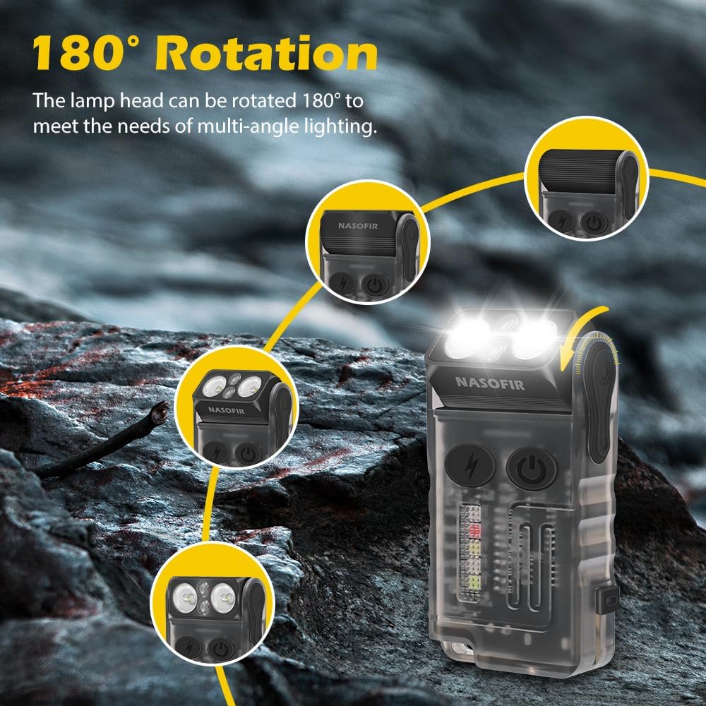 EDC Flashlight – 1200 Lumens Emergency Buzzer UV Red Light IP67 Waterproof Magnetic detail image - detail view 7