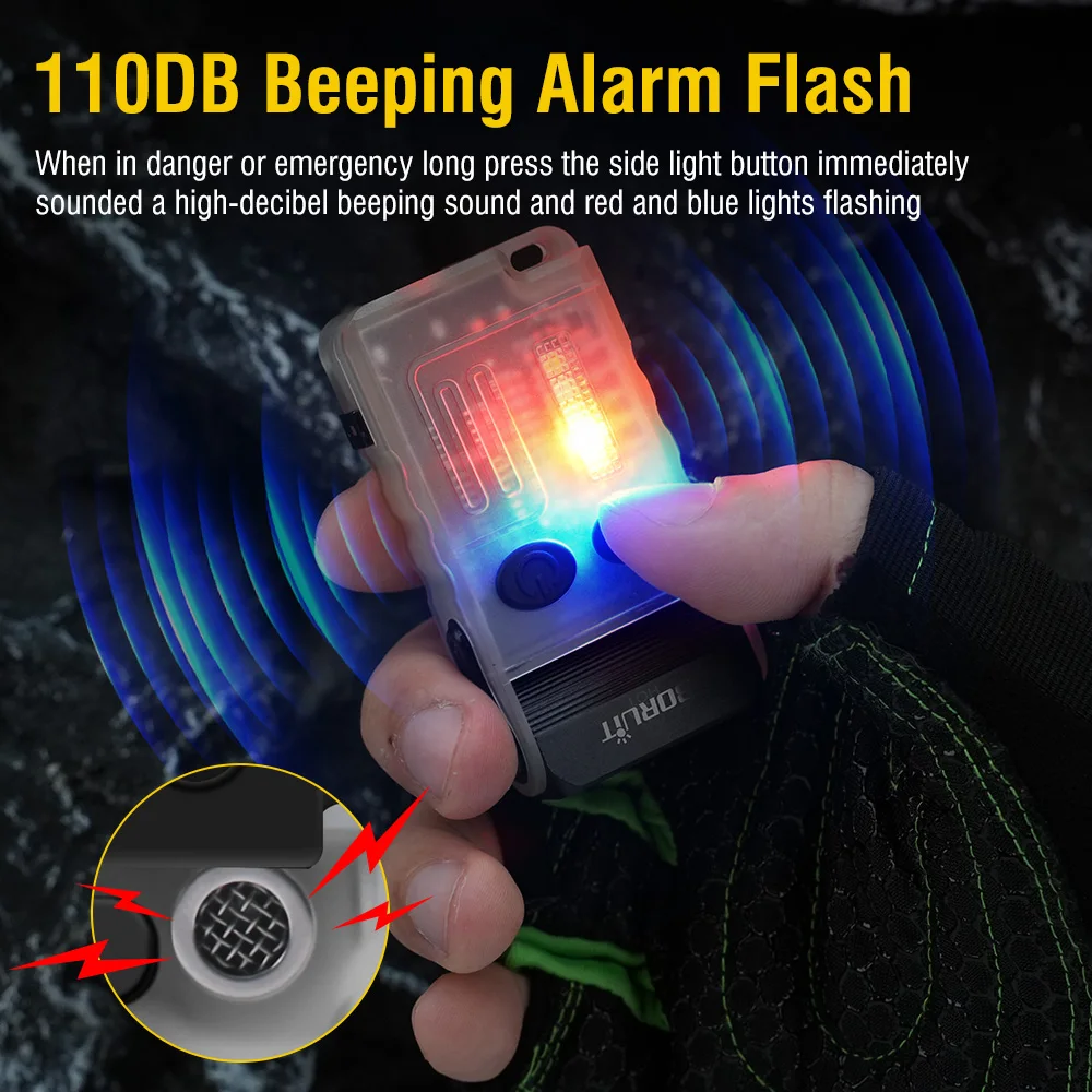 EDC Flashlight – 1200 Lumens Emergency Buzzer UV Red Light IP67 Waterproof Magnetic detail image - detail view 9