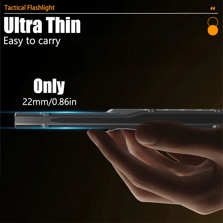 EDC Flashlight – NightGuard Tactical Edge Rechargeable with 1300 Lumen Flat detail image - detail view 11