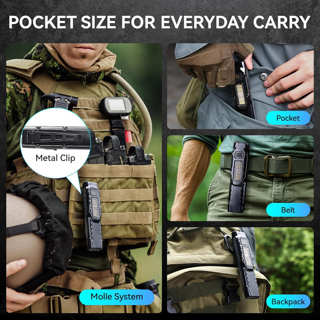 EDC Flashlight – NightGuard Tactical Edge Rechargeable with 1300 Lumen Flat detail image - detail view 4