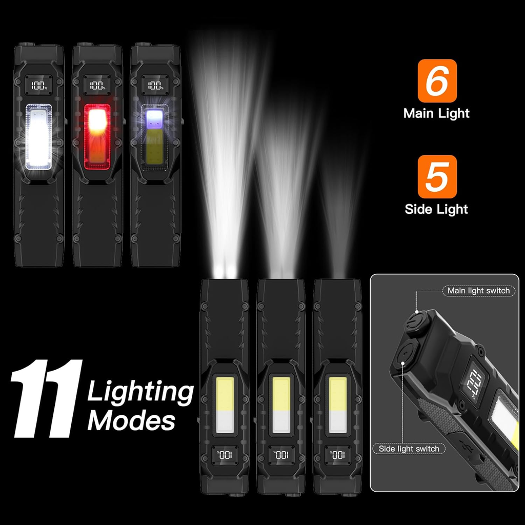 EDC Flashlight – NightGuard Tactical Edge Rechargeable with 1300 Lumen Flat detail image - detail view 8