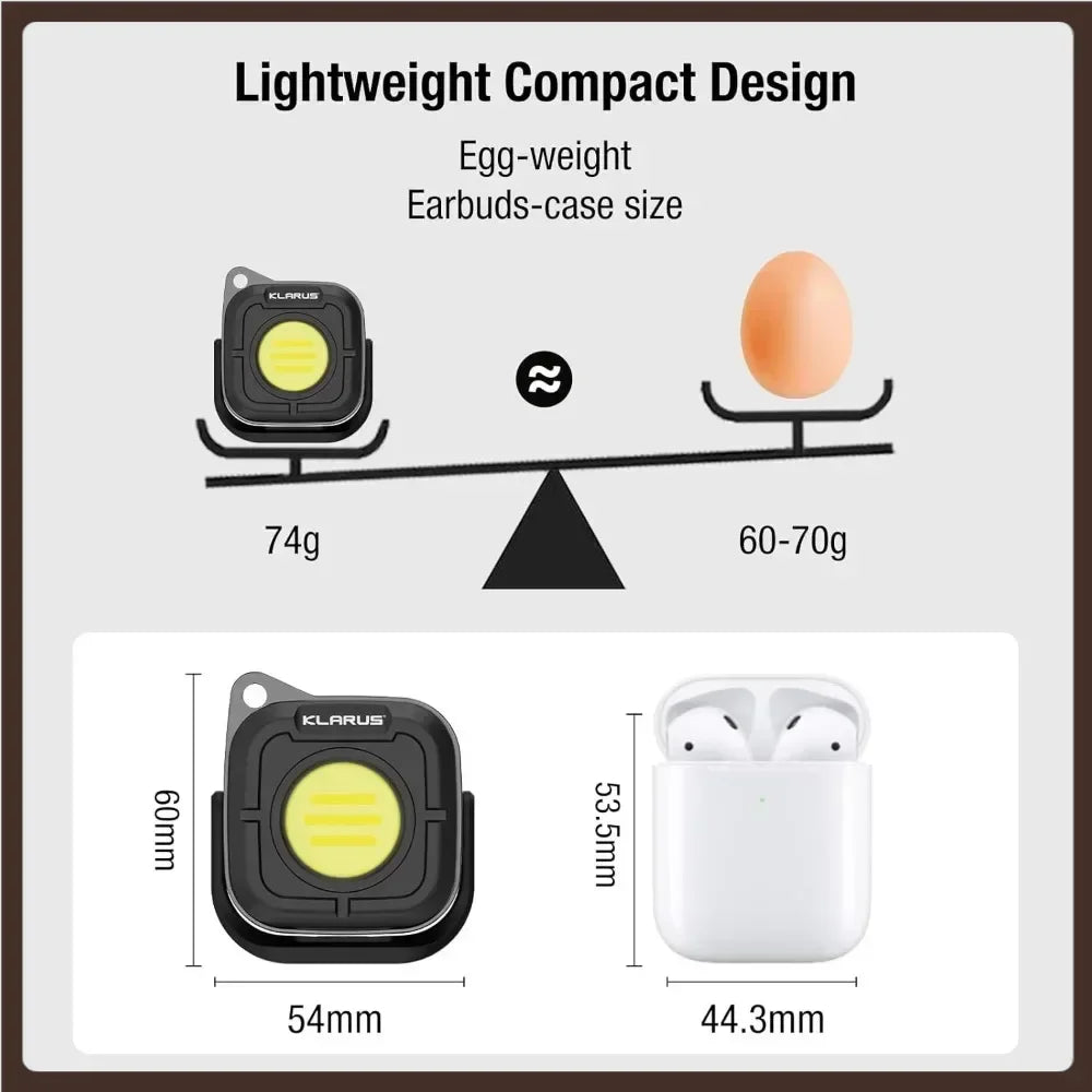EDC Flashlight – RuggedCompass Keylight with 500LM Rotating Keychain with 4 Color Temps detail image - detail view 4