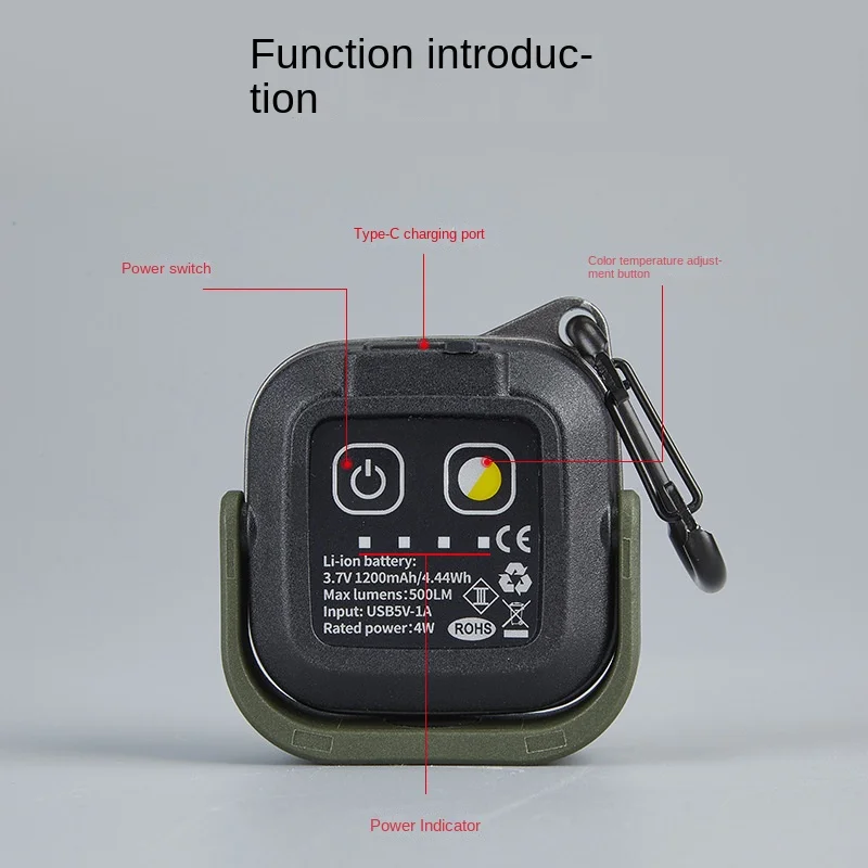 EDC Flashlight – RuggedCompass Keylight with 500LM Rotating Keychain with 4 Color Temps detail image - detail view 8