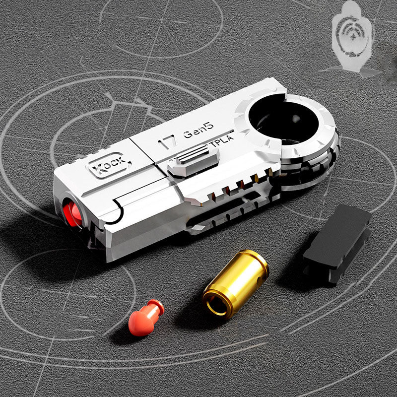 Fidget Toy 3-in-1 Ratchet Spinner Launcher - Fold n Fire Alloy Glock Colt EDC Stress Relief