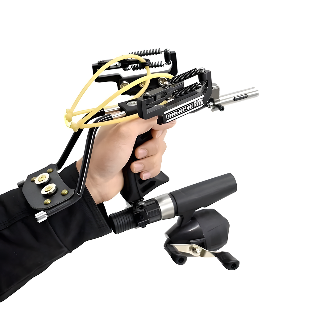 Fishing Slingshot – Adults with Complete Set with Reel Darts Bands Gloves & Laser Sight detail image