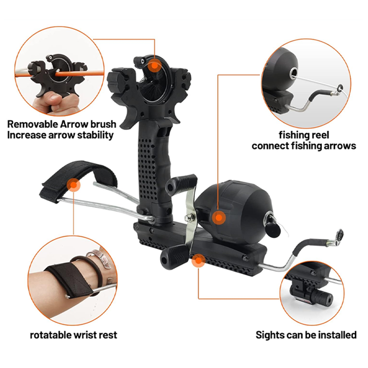 Fishing Slingshot – Adults with Wrist Brace Foldable Hunting with Reel & Arrows Kit detail image