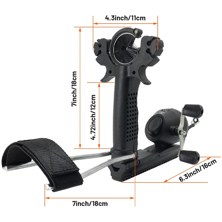 Fishing Slingshot – Adults with Wrist Brace Foldable Hunting with Reel & Arrows Kit detail image - detail view 4