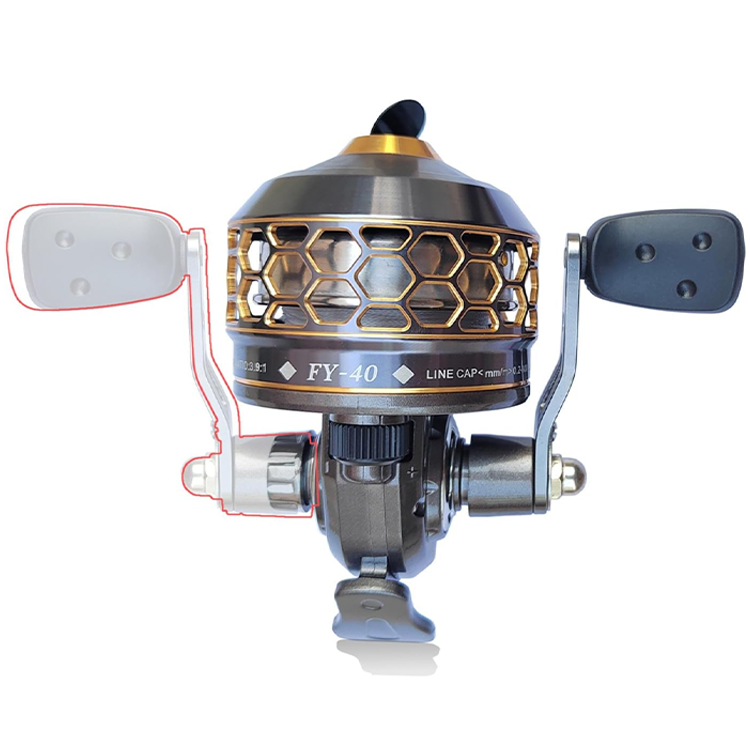 Fishing Slingshot – Reel with High Performance Aluminum Alloy Reel 3.9:1 Gear Ratio detail image - detail view 3