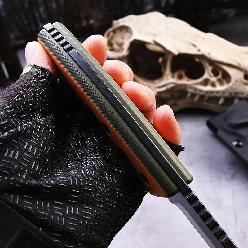 Fixed Blade Knife – G10 Handle Kydex Sheath Stonewash Heavy Duty Survival Camping detail image - detail view 4