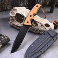 Fixed Blade Knife – G10 Handle Kydex Sheath Stonewash Heavy Duty Survival Camping product image
