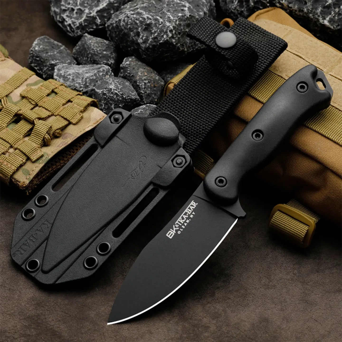 Fixed Blade Knife – Vanguard Heavy-Duty with 5mm Thick Tactical with Polymer Grip & Sheath product image