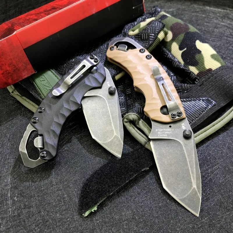 Folding Knife – Kershaw 8750 Pocket with 8Cr13MoV Tanto Blade with Dual Thumbstuds EDC detail image - detail view 11
