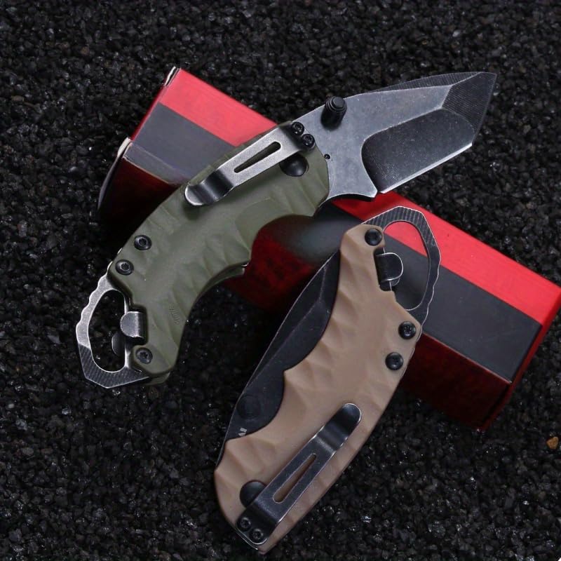Folding Knife – Kershaw 8750 Pocket with 8Cr13MoV Tanto Blade with Dual Thumbstuds EDC detail image - detail view 5