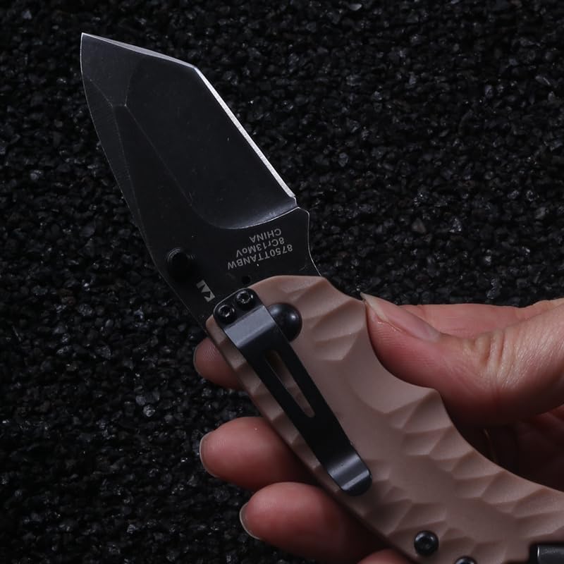 Folding Knife – Kershaw 8750 Pocket with 8Cr13MoV Tanto Blade with Dual Thumbstuds EDC detail image - detail view 6