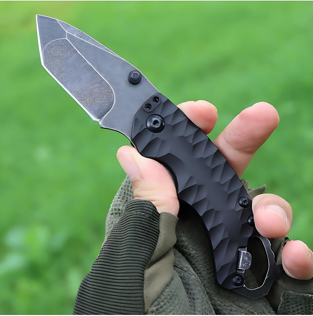 Folding Knife – Kershaw 8750 Pocket with 8Cr13MoV Tanto Blade with Dual Thumbstuds EDC detail image - detail view 8