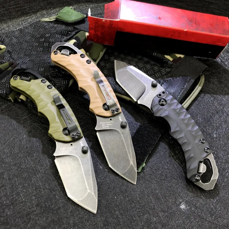 Folding Knife – Kershaw 8750 Pocket with 8Cr13MoV Tanto Blade with Dual Thumbstuds EDC detail image - detail view 9