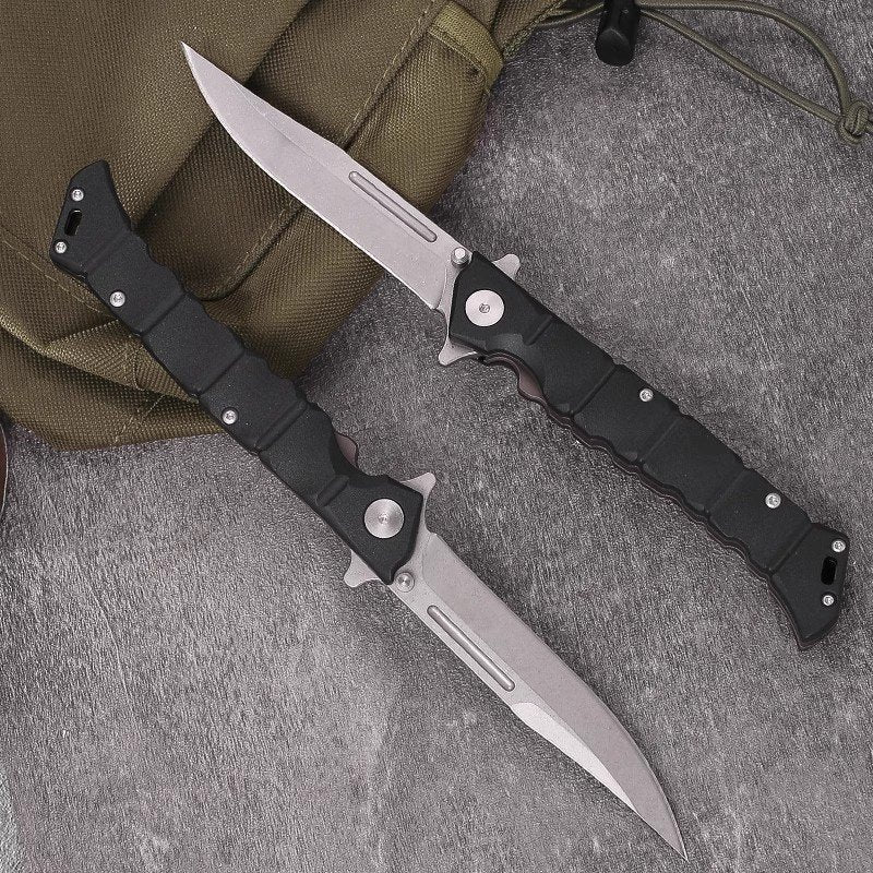 Folding Knife – Large Clip Point GFN Handle Spring Lock Tactical Military EDC detail image