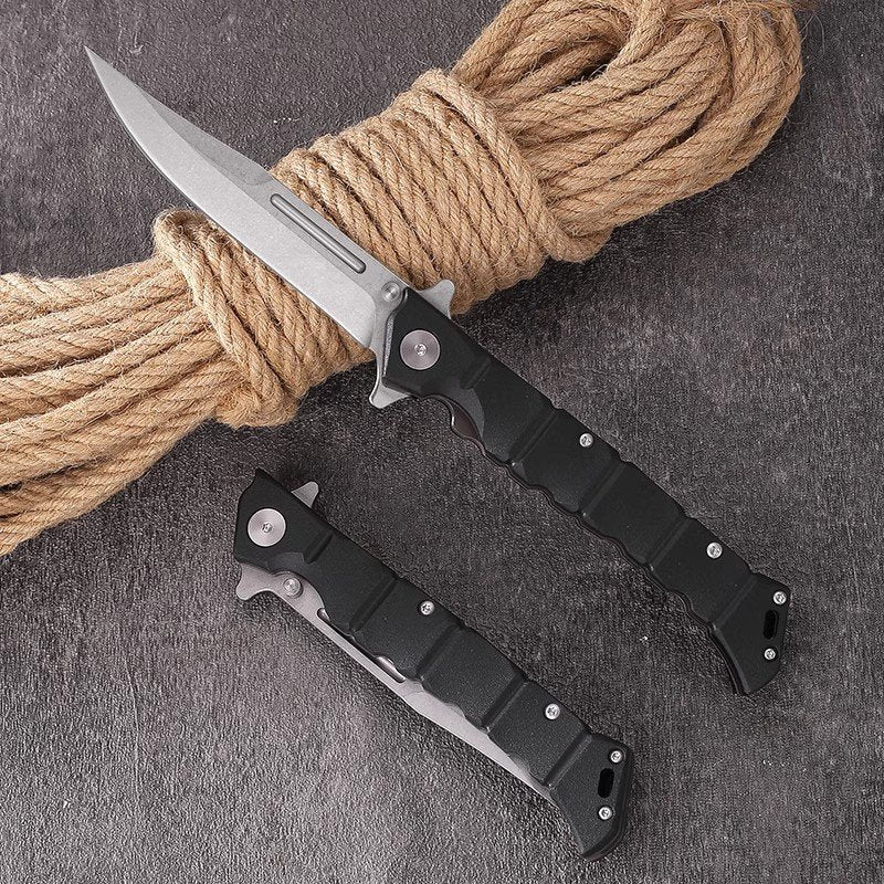 Folding Knife – Large Clip Point GFN Handle Spring Lock Tactical Military EDC detail image - detail view 3