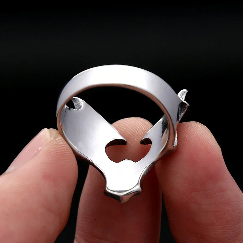 Gothic Bat Ring – Stainless Steel with Punk Biker Wide Band for Alternative Styling detail image - detail view 6