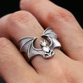Gothic Bat Ring – Stainless Steel with Punk Biker Wide Band for Alternative Styling product image