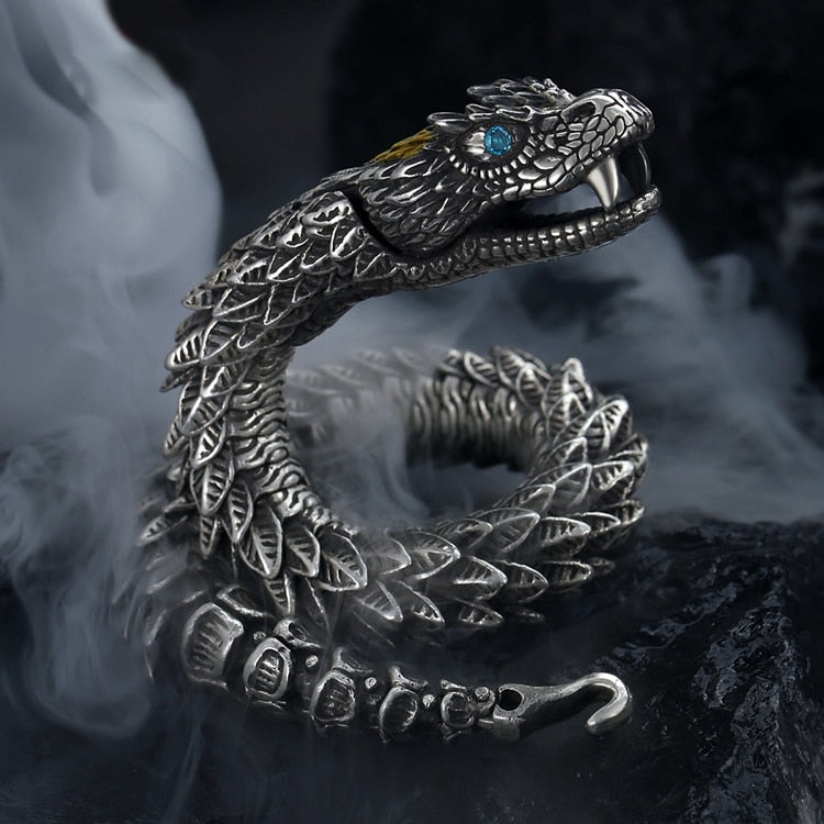 Gothic Dragon Bracelet – Jormungandr World Serpent Viking Hip Hop Rock Statement detail image
