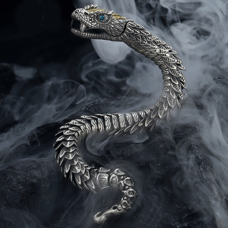 Gothic Dragon Bracelet – Jormungandr World Serpent Viking Hip Hop Rock Statement detail image - detail view 3