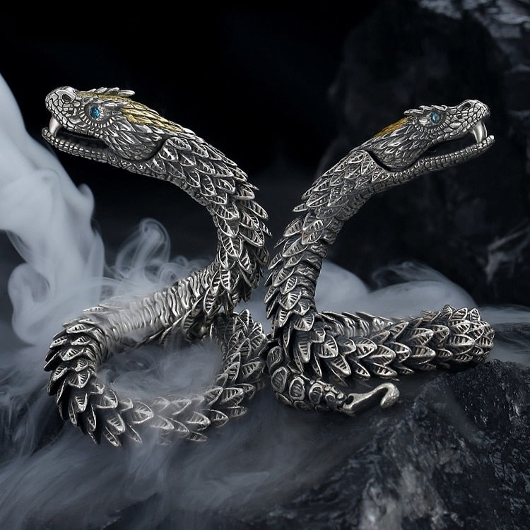 Gothic Dragon Bracelet – Jormungandr World Serpent Viking Hip Hop Rock Statement detail image - detail view 4