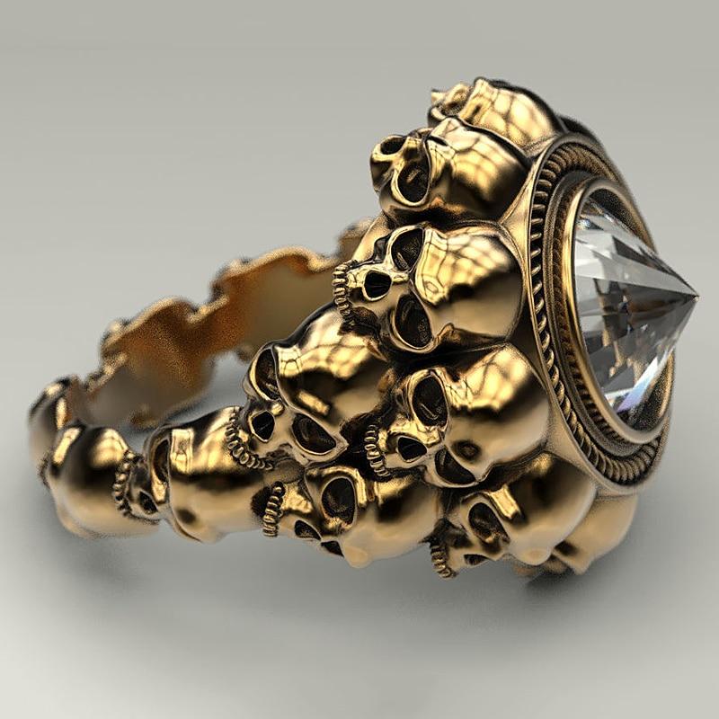 Gothic Skull Ring – Aneka Crystal Zircon Punk Biker Statement product image