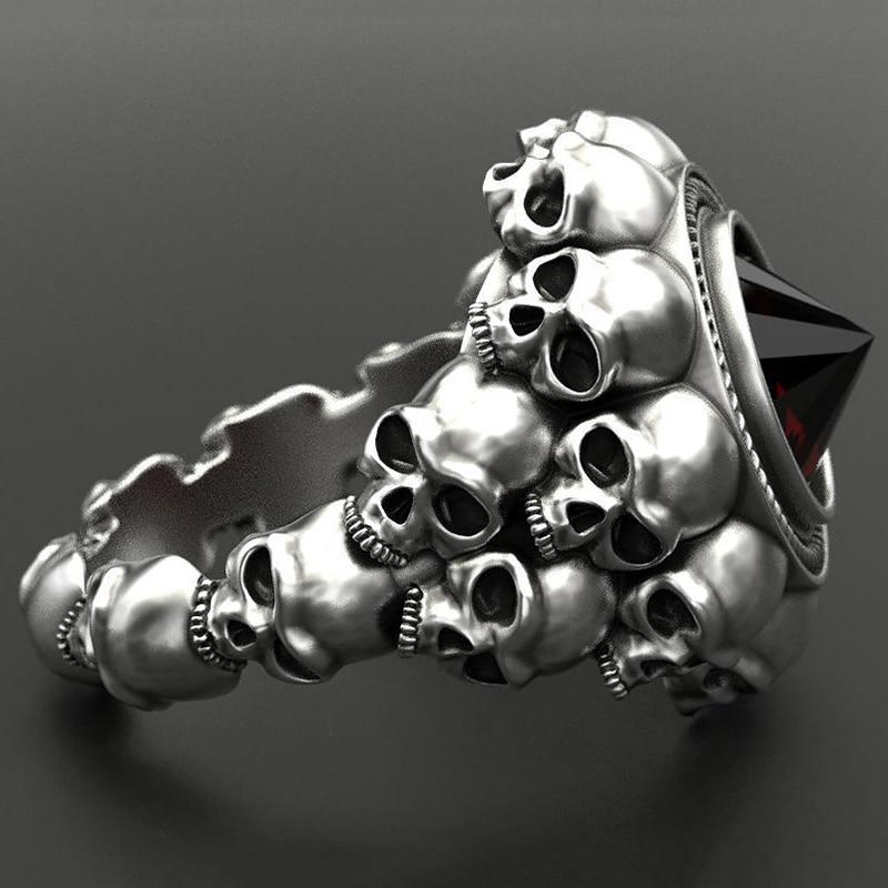 Gothic Skull Ring – Aneka Crystal Zircon Punk Biker Statement variant image