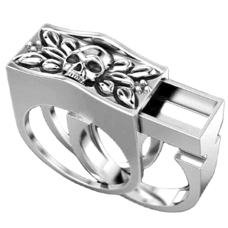 Gothic Skull Ring – Hidden Compartment Secret Punk Statement detail image