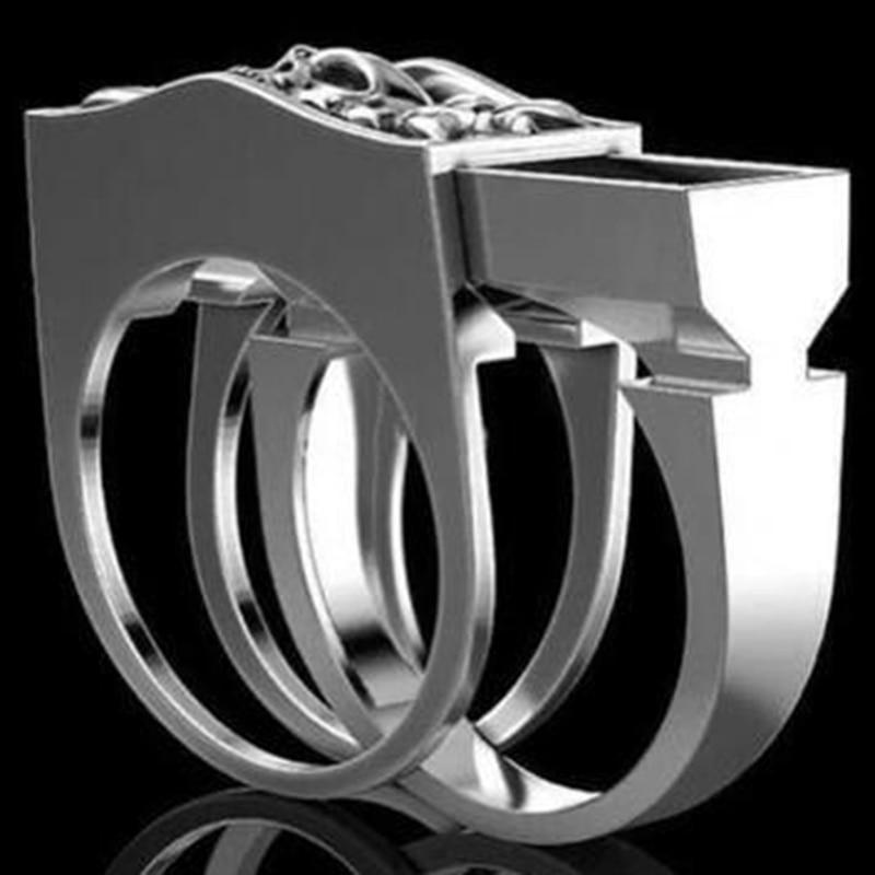 Gothic Skull Ring – Hidden Compartment Secret Punk Statement detail image - detail view 3