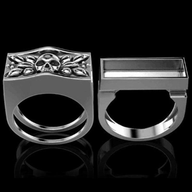 Gothic Skull Ring – Hidden Compartment Secret Punk Statement detail image - detail view 5