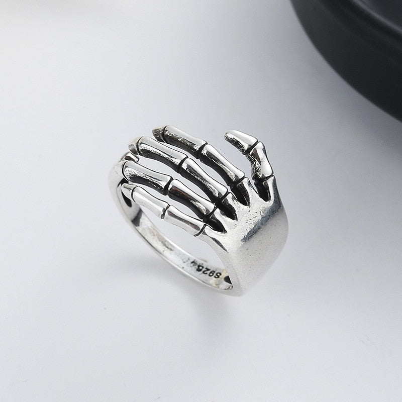 Gothic Skull Ring – Skeleton Wrap Hand Adjustable Dark Glamour Statement detail image
