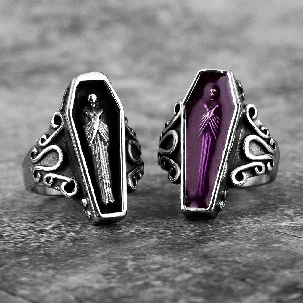 Gothic Skull Ring – Vampire Coffin Punk for Alternative Styling, Collecting, And Everyday product image